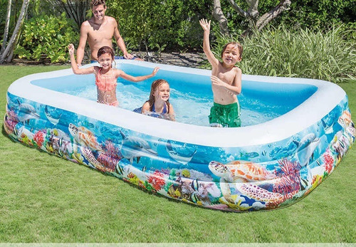 Piscina Extragrande Niños Adultos + Inflador 3.05x1.83×56