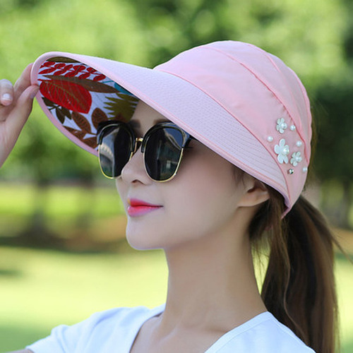 Sombrero De Verano Ala Ancha Plegable Con Protección Solar