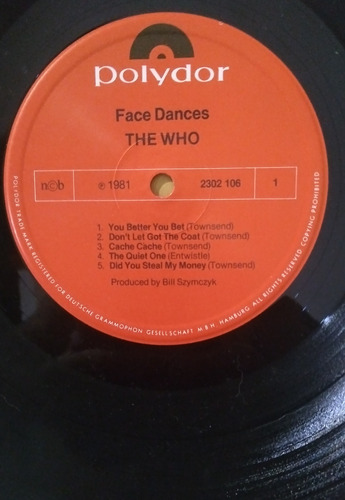 Lp The Who-face Dance Imp. Alemão Orig. 81 Zerado C/poster (Usado)