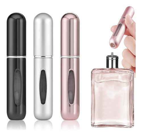 Mini Atomizador Para Perfume Recargable Capsula Viaje Full*3