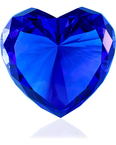 Diamantes Azules De Cristal Pisapapeles, Forma De Corazon...