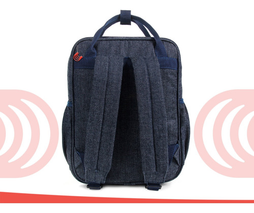 Imagem 2 de 6 de Mini Bolsa Mochila Maternidade Mickey Azul C/trocador Disney