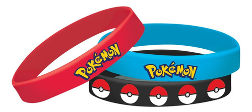 Pulseras Elásticas De Goma Amscan 398750 Pokemon 6 Quilates Color 0 Mm 0 Mm