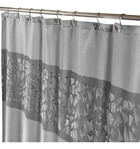 Cortina De Ducha De Tela Decorativa Gris Para Cuarto De Bao,