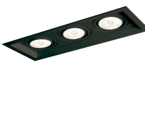 Luminaria Embutido Ar111 Triplo Recuado + Lampada 12w 2700k