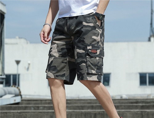 Pantalones Cortos De Carga Para Hombres Moda Suelta