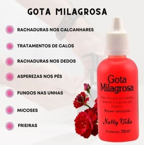 Imagem 4 de 4 de Kit 6 Gota Milagrosa Pés Combate Rachadura E Ressecamento
