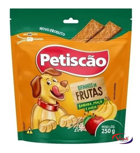 Petisco Bifinho Frutas Pacote 250g Natural Saboroso Cachorro