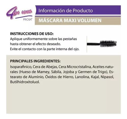 Rimel Máscara De Pestañas Prosa 4 En 1 A Prueba De Agua 13g Maxi-volumen