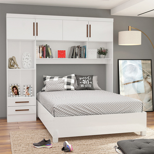 Guarda Roupa Modulado Paris 4 Portas 2 Gavetas Cor Branco