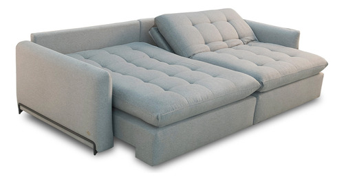 Sofá Cama Retrátil 3 Lugares 210cm Lee Linho Cinza Urano