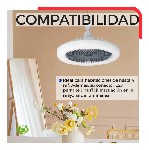 Ventilador De Techo Con Luz Led De 10 Pulgadas Para Aromaterapia Slim Company Conector E27 Ajustable 120v 30w 350 Rpm 5 Aspas 3 Velocidades Con Control Remoto 3 Intensidades Color Gris