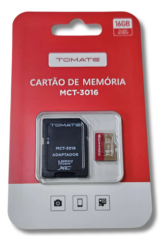 Cartão de memória Tomate MCT-3016 com adaptador SD 16GB