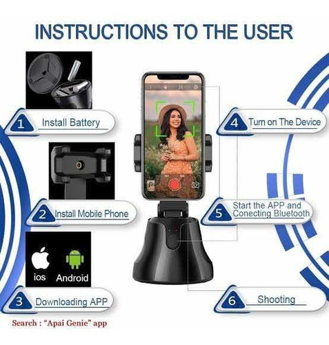 Robot Cameraman 360 Selfie Smart Apai Genie Soporte