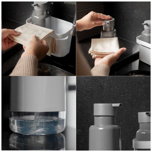Set organizador y dispensador de ropa Flow de 500 ml, color gris oscuro
