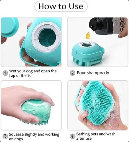 Elegx Cepillo De Masaje Para Baño Para Mascotas Con Dispensa