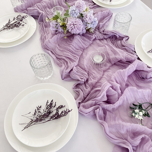 Mantel De Gasa Para Bodas, Camino De Mesa, 5 Piezas