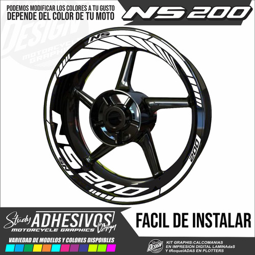 Calcomanias Reflectivas Para Rin 17 De Moto Pulsar Ns 200