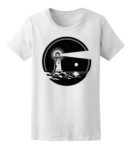 Faro En Luz De Luna Sobre Océano Camiseta De Hombre