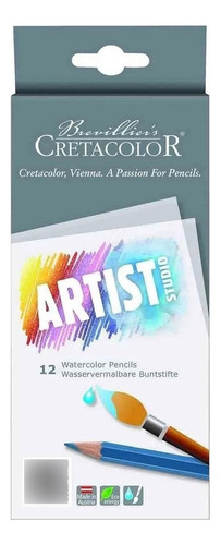 Set de 12 estuches para lápices de acuarela Cretacolor Artist Studio, colores de marcado: varios