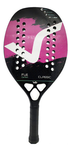 Raquete De Beach Tennis Classic Full Carbon Vg Plus Cor Rosa