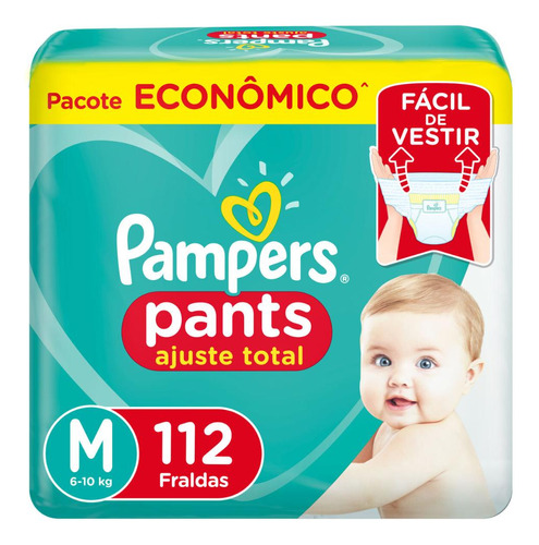 Fralda Pampers Pants Ajuste Total Max M 112 Unidades