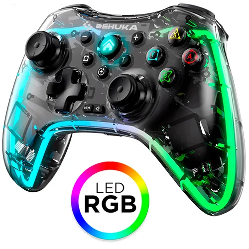 Joystick Para Pc Bluetooth Inalámbrico Led Rgb Gamer Dehuka