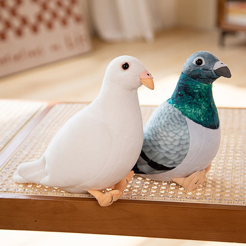 Nuevo Peluche De Paloma Blanca, Suave Y Realista.