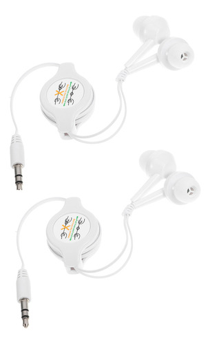 2 Unidades De Fones De Ouvido Retráteis Duplos Mp3