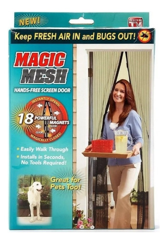 Cortina Mosquitero Para Puerta Magic Mesh Imanes Mf Shop