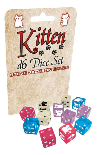 Juego De Dados Steve Jackson Games Kitten D6 12 Piezas 16 Mm