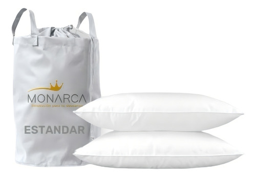 Blancos Monarca 200 Hilos Estándar Extra-firme almohada Tradicional 66cm 50cm pack 2 unidades