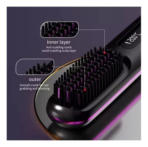 // Para Escova De Cabelo Pente Sem Fio Fast Heating Usb /56