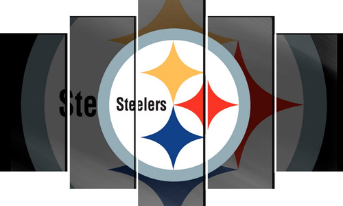 Cuadro 5 Piezas Pittsburgh Steelers Futbol Americano Textura