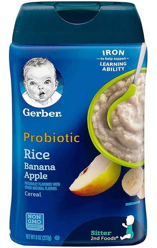 Cereal Gerber De Banana Y Manzana Con Probioticos (1/2 Lb)