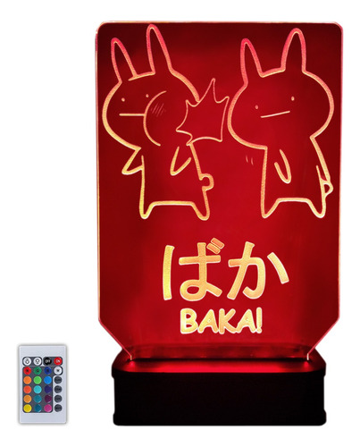 Lámpara Acrilico Led Rgb Multicolor Baka Anime Kawai 220v