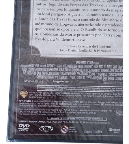 Dvd Harry Potter E As Relíquias Da Morte Parte 1 - Novo