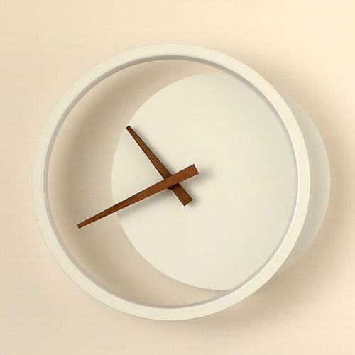 Relógio Minimalista Com Luz De Parede Relógio Branco