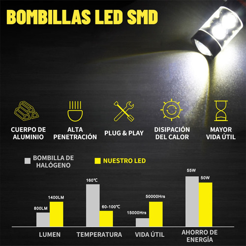 9005 H11 2504 Kit Bombilla Led Luz Alta/baja Para Chevrolet