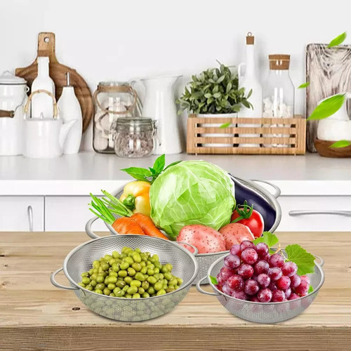- Para Juego De 3 Coladores Y Escurridores De Alimentos De