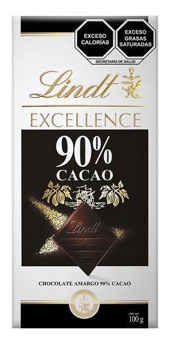 Barra De Chocolate Amargo 90%cacao Excellence Lindt 100gr