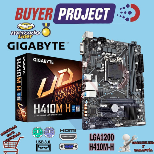 Imagen 2 de 5 de Mainboard Gigabyte H410mh 10ma Gen Lga1200 Ddr4 M.2 Hdmi Vga