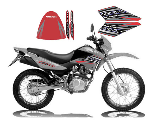 Kit Adesivos Honda Nxr 150 Esd Bros 2005 Vermelho