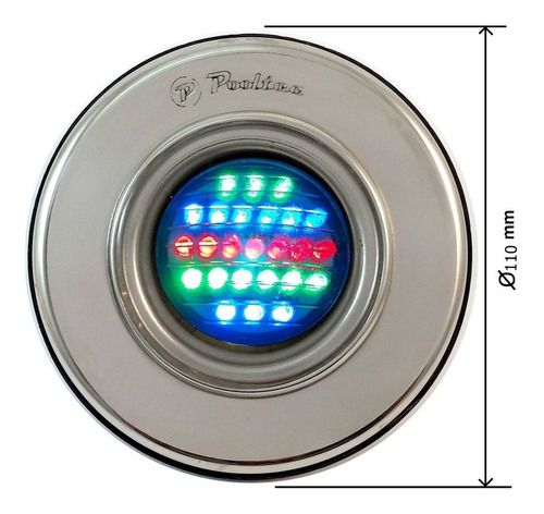 Kit Iluminação Piscina 5 Refletor Led 25 Inox Rgb