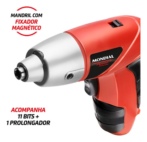 Parafusadeira A Bateria 4,8v C/ 11 Bits E Prolongador Fpf-05