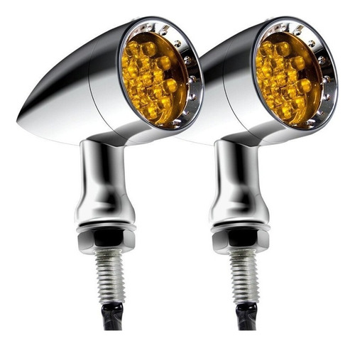 2 Luces Led Intermitentes Para Motocicletas Harley, Cromadas