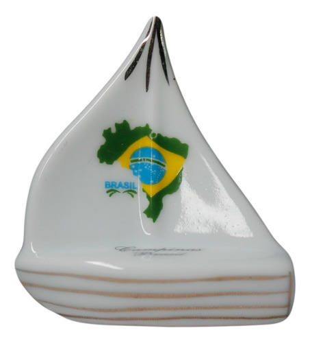 Barco Decorativo Mapa Brasil Campinas Em Cerâmica 7cm C149