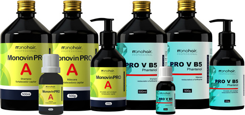 Kit Monovin A + Kit Pro V B5 Original Mono Hair (8 Itens) + Brinde 