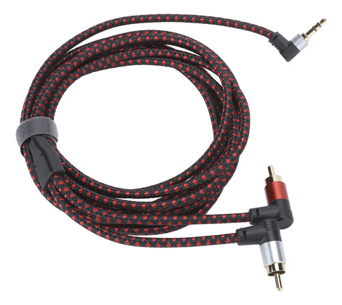 Conector Macho De 90° Y 3,5 Mm A Cable De Audio Macho 2rca,