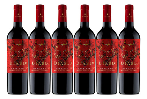 Kit Diablo Dark Red 6 Gfs 750ml Vinho Chileno